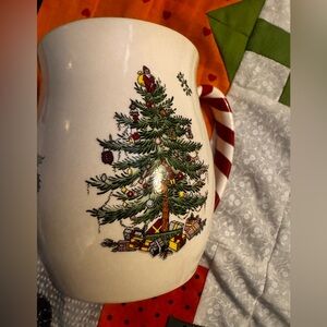Spode Peppermint Mug with Festive Red and White Design